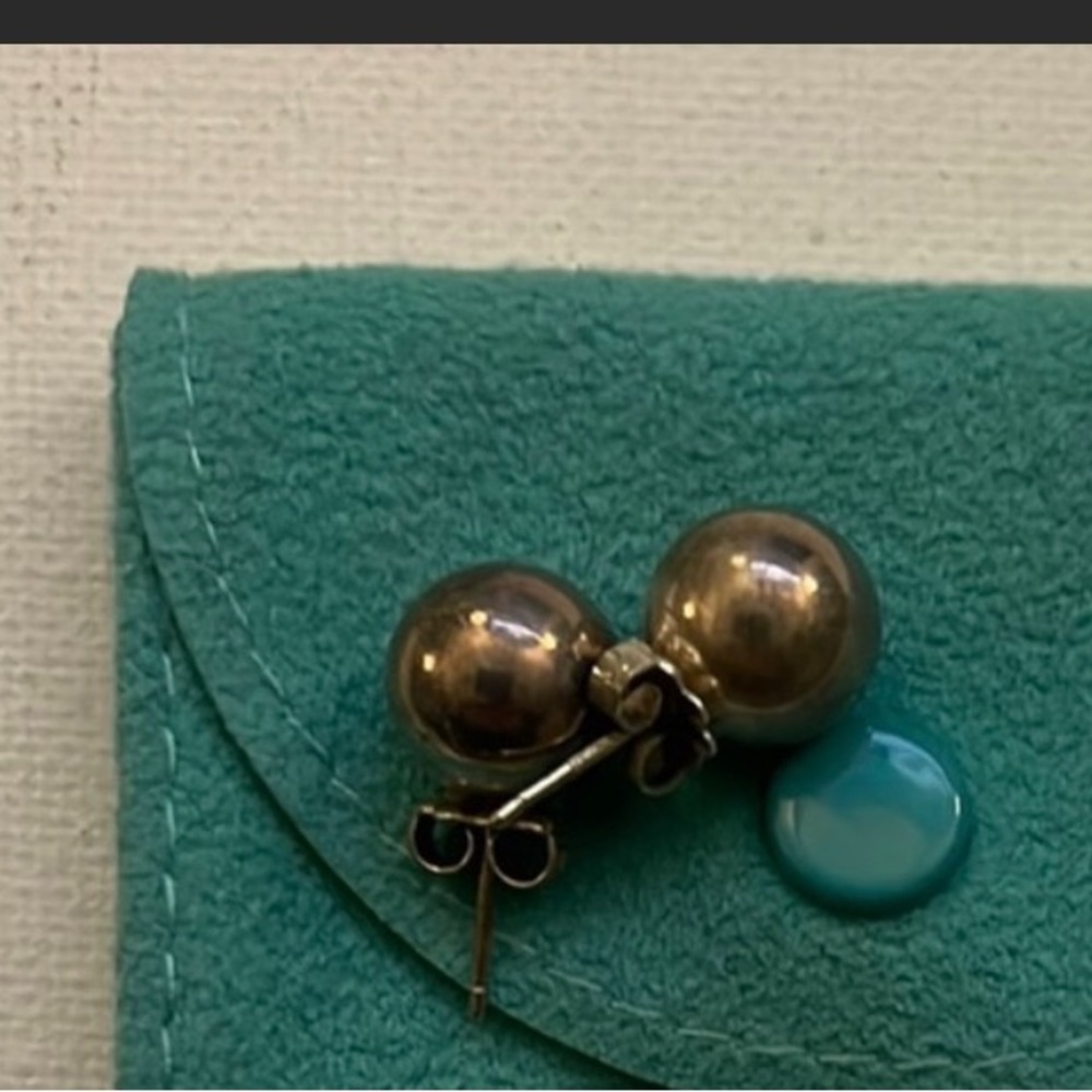Tiffany & Co Large Sterling Silver Ball Earrings (see notes)